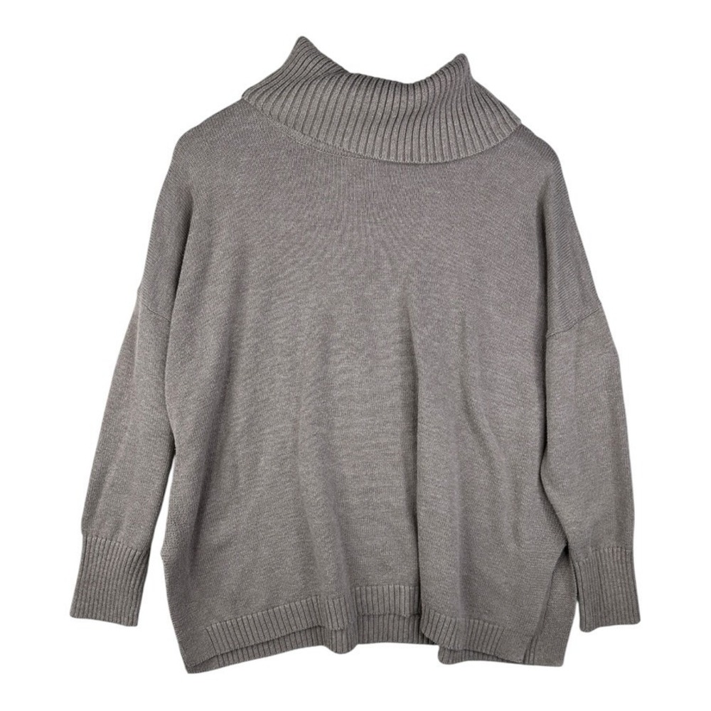 H by Halston Mock Neck Long Sleeve Sweater size Large Beige/Tan